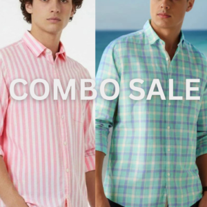 MEN'S STRIPPED SHIRT & COTTON CASUAL SHIRT COMBO