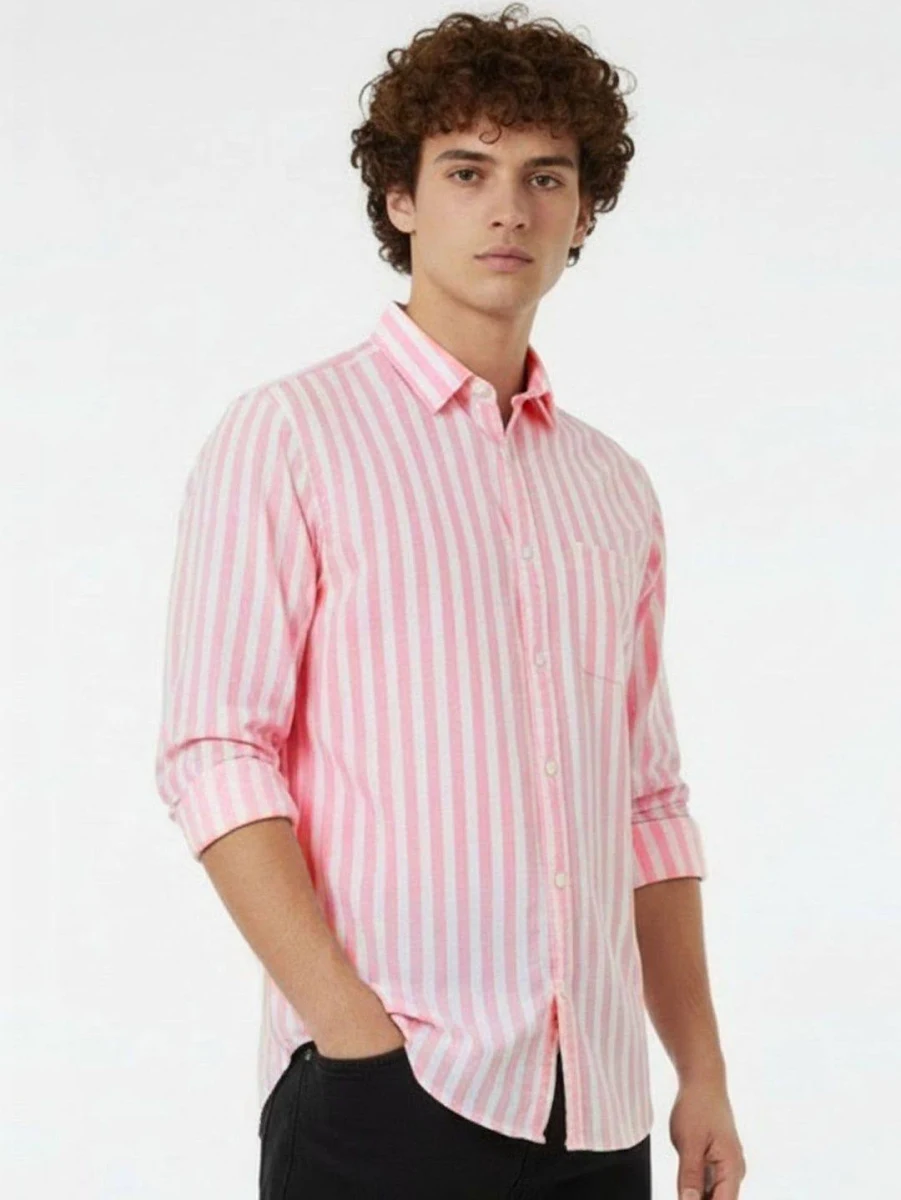 SZN Men's Striped Casual Shirt